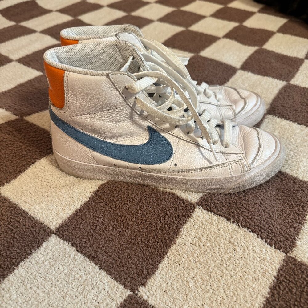 Custom Nike High-Top Blazer with Blue & Orange